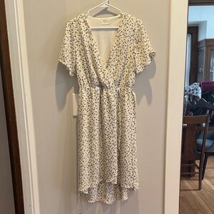 Sienna sky White and Blue Floral High Low Dress